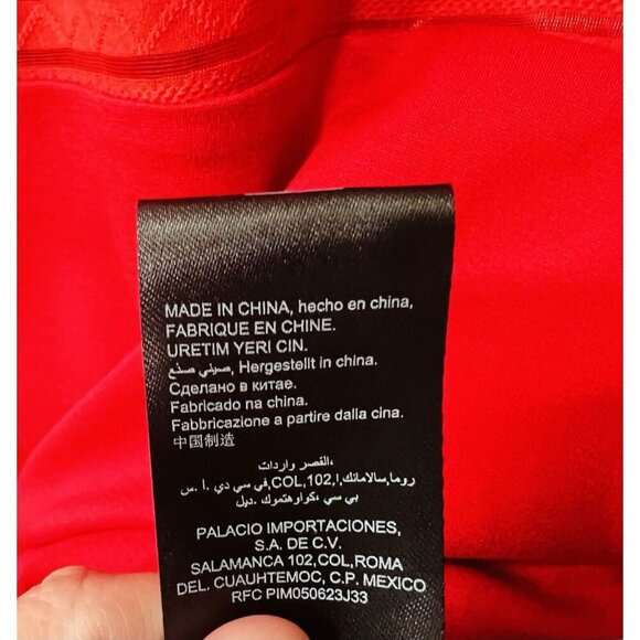 BeBe Red Long Sleeve Striped Mesh Mini Dress Size XS Party Formal Back Zipper - Picture 11 of 11